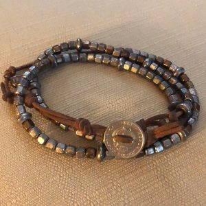 Boho genuine soft leather wrap bracelet